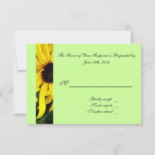 carte d'acceptation de mariage RSVP (Devant)