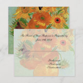 carte d'acceptation de mariage, tournesols de van (Devant / Derrière)