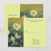 carte d'acceptation de mariage, van gogh avec rose (Devant / Derrière)