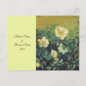 carte d'acceptation de mariage, van gogh avec rose (Dos)