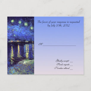 carte d'acceptation de mariage, van gogh nuit étoi