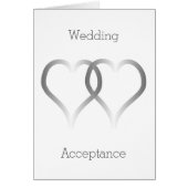 Carte d'acceptation mariage Coeurs d'argent (Devant)