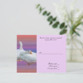 Carte d'acceptation mariage, deux oies blanches (Debout devant)