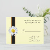 Carte d'acceptation mariage, fleur marguerite blan (Debout devant)