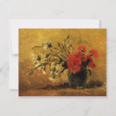 Carte d'acceptation mariage, fleurs de van gogh (Dos)