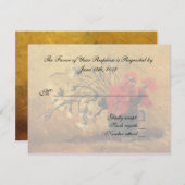 Carte d'acceptation mariage, fleurs de van gogh (Devant / Derrière)