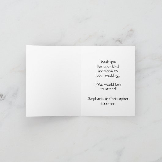 Carte d'acceptation Mariage Red Rose (Intérieur)