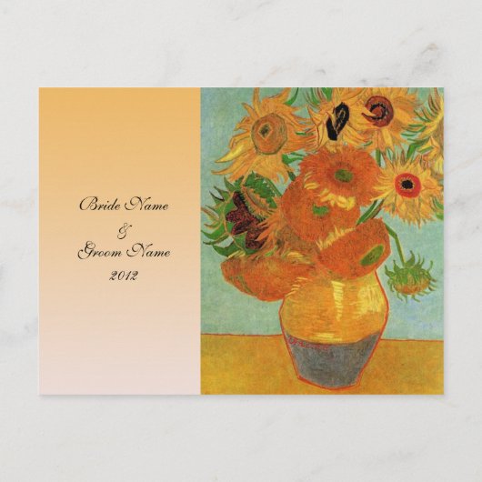 Carte d'acceptation mariage RSVP, fleurs de soleil (Dos)