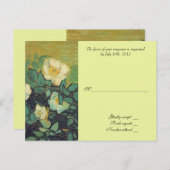 Carte d'acceptation mariage, van gogh avec roses (Devant / Derrière)