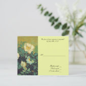 Carte d'acceptation mariage, van gogh avec roses (Debout devant)