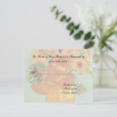 Carte d'acceptation mariage, van gogh tournesols (Debout devant)