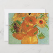 Carte d'acceptation mariage, van gogh tournesols (Dos)