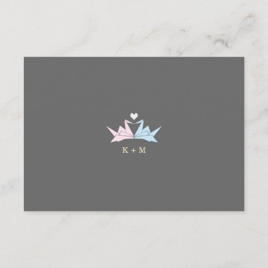 Carte D'accompagnement 1000 Hanging Origami Mariage de grues en papier (g (Dos)