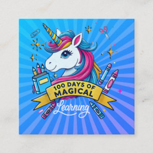 Carte D'accompagnement 100 jours de magie d'apprentissage Licorne mignonn