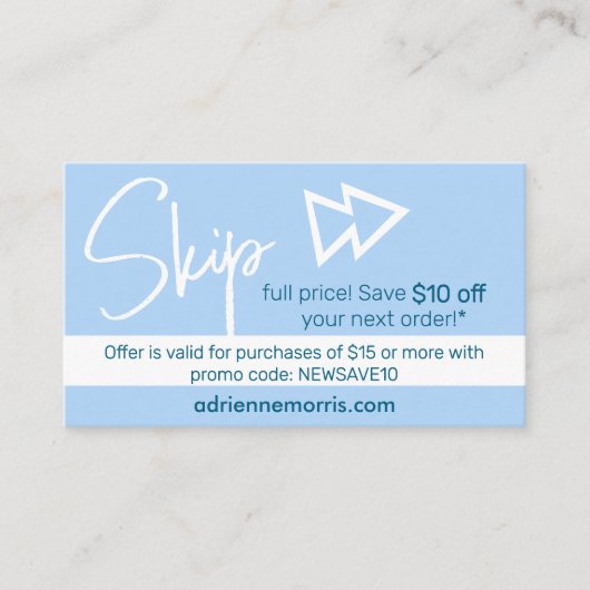 Carte D'accompagnement 10 off Promo Business Card (Devant)