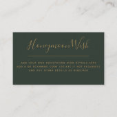 Carte D'accompagnement 10 x Sage Green Gold Honeymoon Wish QR Code (Devant)