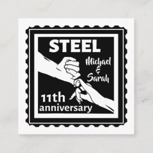 Carte D'accompagnement 11e anniversaire du mariage tenant la main