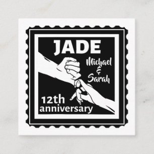 Carte D'accompagnement 12e anniversaire mariage traditionnel Jade