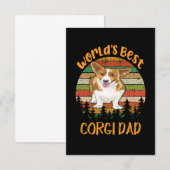 Carte D'accompagnement 1 Meilleur Papa Corgi du Monde (Devant / Derrière)