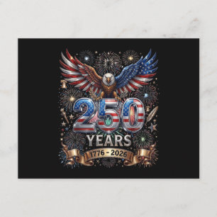 Carte D'accompagnement 250 Ans 1776 2026 4 juillet Aigle 250e anniversair