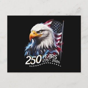 Carte D'accompagnement 250 ans 250e anniversaire patriotique américain Ét