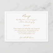 Carte D'accompagnement 2 Invité Chaud Mariage doré RSVP (Devant)
