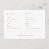 Carte D'accompagnement 2 Invité Chaud Mariage doré RSVP (Dos)