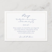 Carte D'accompagnement 2 Invité Floral Dusty Blue Wedding RSVP (Devant)