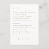 Carte D'accompagnement 2 Invités Chaud Doré Mariage Réponse (Dos)