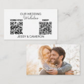 Carte D'accompagnement 2 QR Codes Mariage Site Web Mariage Registre Photo (Devant / Derrière)