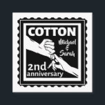 Carte D'accompagnement 2nd Wedding anniversary Holding hands<br><div class="desc">This design has a black and white illustration of a man and wife holding hands. Romantic design for your second wedding anniversary. The text reads cotton which is the traditional gift for this anniversary. You can Personalize this with your own names, or delete the names entirely. If you would like...</div>