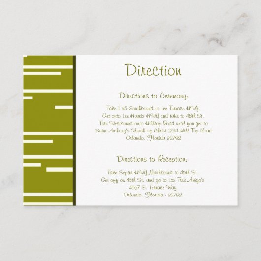 Carte D'accompagnement 3,5 x 5 Direction Pear Tree White Strips (Devant)