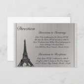 Carte D'accompagnement 3,5 x 5 Direction Tour Eiffel Noir (Devant / Derrière)