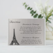 Carte D'accompagnement 3,5 x 5 Direction Tour Eiffel Noir (Debout devant)