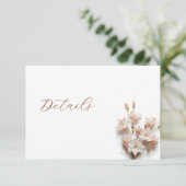 Carte D'accompagnement 3D Boho Floral Wedding Details (Debout devant)