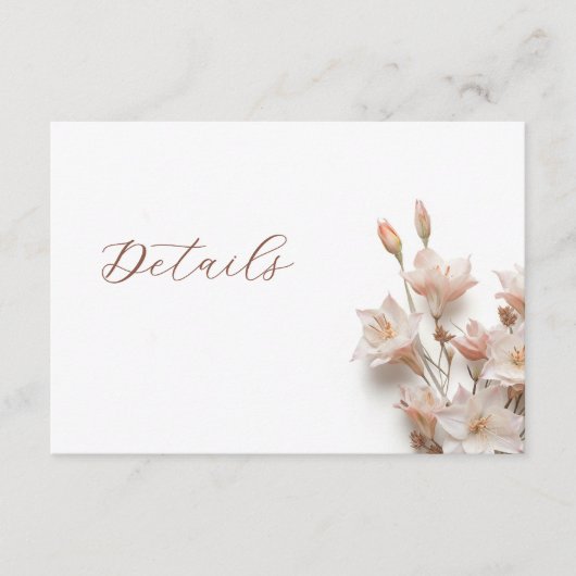 Carte D'accompagnement 3D Boho Floral Wedding Details (Devant)
