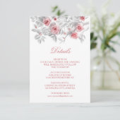 Carte D'accompagnement 3D Sculptured Pink Roses White (Debout devant)