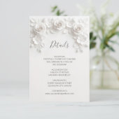 Carte D'accompagnement 3D Sculptured Roses Minimalist White (Debout devant)