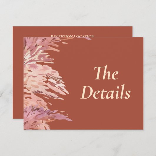 Carte D'accompagnement 4,5 x 5,5 Détails du Mariage Insertion (Devant / Derrière)