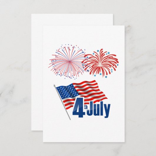 Carte D'accompagnement 4 juillet célébration (Devant / Derrière)