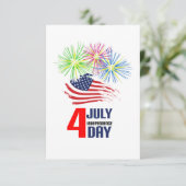Carte D'accompagnement 4 juillet - Fête de l'Indépendance avec Drapeau et (Debout devant)