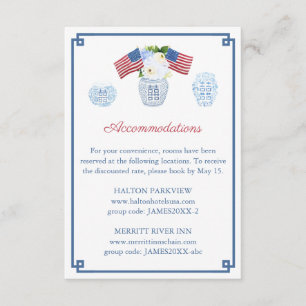 Carte D'accompagnement 4 Juillet Rouge Blanc Et Bleu Mariage Hébergements