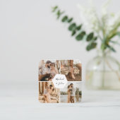 Carte D'accompagnement 4 Photo Collage Photographie Mariage RSVP QR Code (Debout devant)