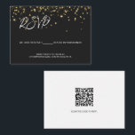 Carte D'accompagnement 50th birthday Email RSVP Gold confetti QR code<br><div class="desc">Streamline your 50th birthday party management process with the Gold confetti on black Modern Typography Email Response with Instantly Generated QR Code printed gold script RSVP Enclosure Card Template. This innovative and user-friendly solution combines a clean and modern typography design with the convenience of an instantly generated QR code, simplifying...</div>