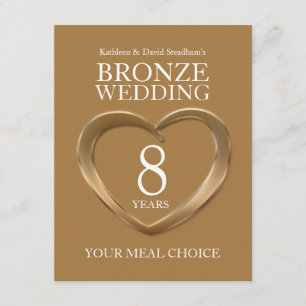 Carte D'accompagnement 8ème Choix en bronze de repas d'anniversaire de