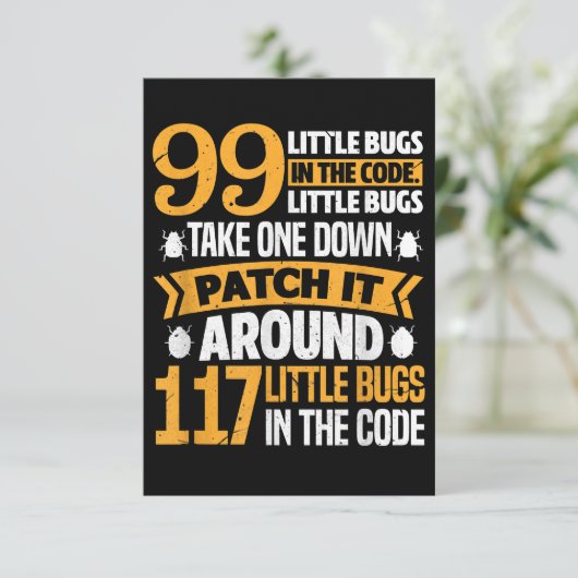 Carte D'accompagnement 99 Petits Bugs Dans Code Path It 117 Bugs Programe (Debout devant)