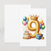 Carte D'accompagnement 9e anniversaire doré (Devant / Derrière)