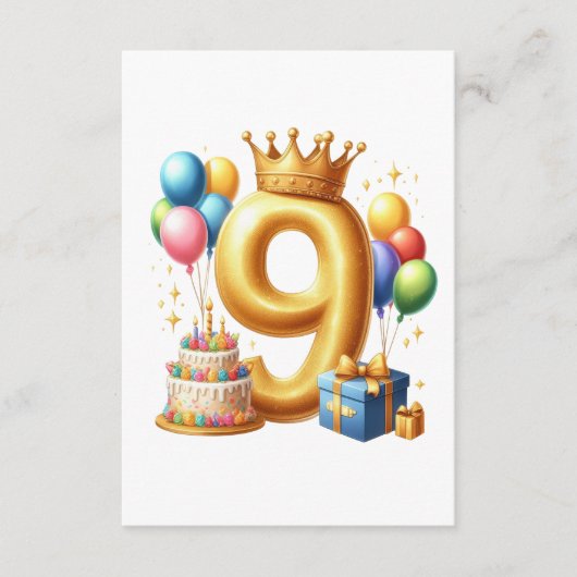 Carte D'accompagnement 9e anniversaire doré (Devant)