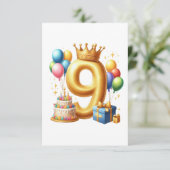 Carte D'accompagnement 9e anniversaire doré (Debout devant)