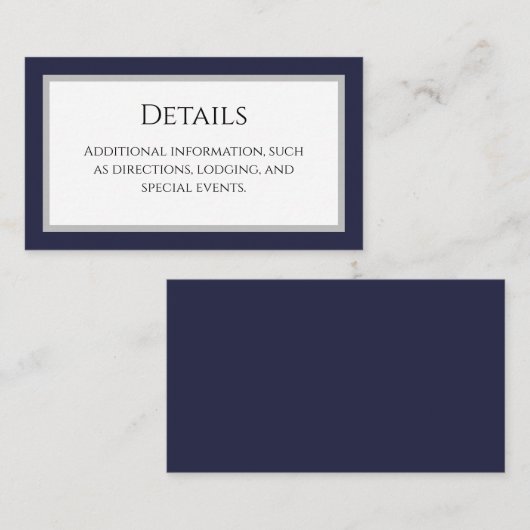 Carte d'accompagnement à détails de bordure bleu m (Devant / Derrière)